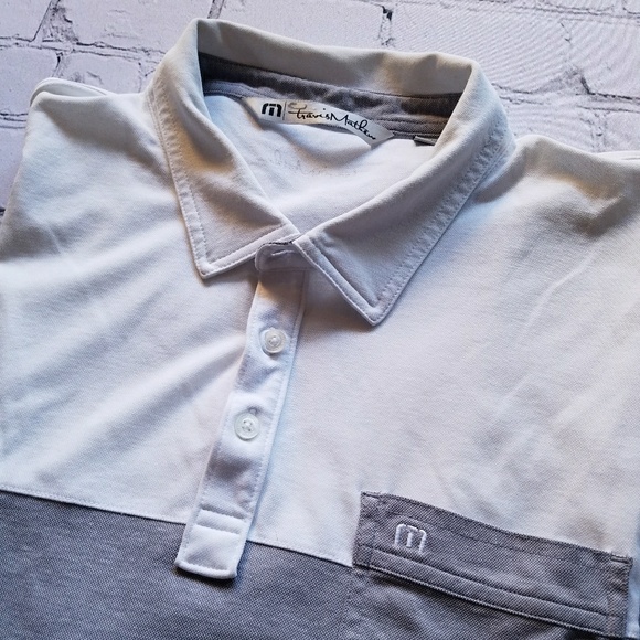 Travis Mathew Other - Travis Mathew White & Grey Polo Shirt Sz XL